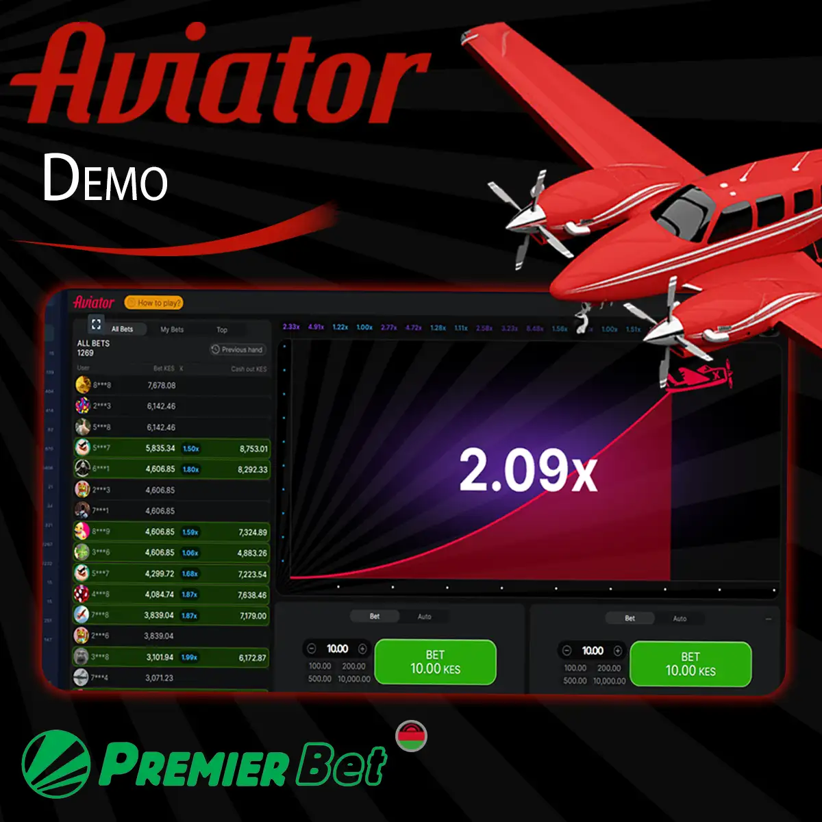 Premierbet Aviator Demo game